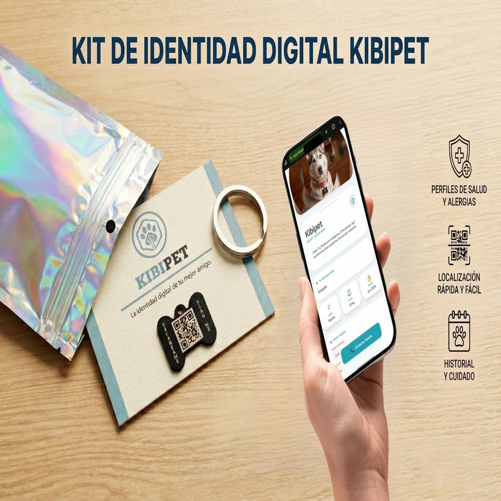 Placa KibiPet en su empaque premium